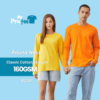 Round Neck Long-Sleeve Classic Cotton 160gsm TShirts - RC05